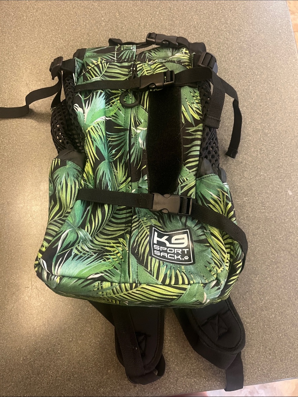 K9 Sport Sack Dog Carrier Backpack in Green Tropical Print